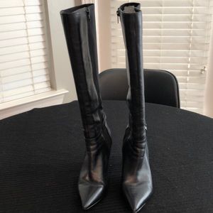 Boots:  Height: 16 1/2, Heel Height: 3 inches ad calf size: 6 inches.
